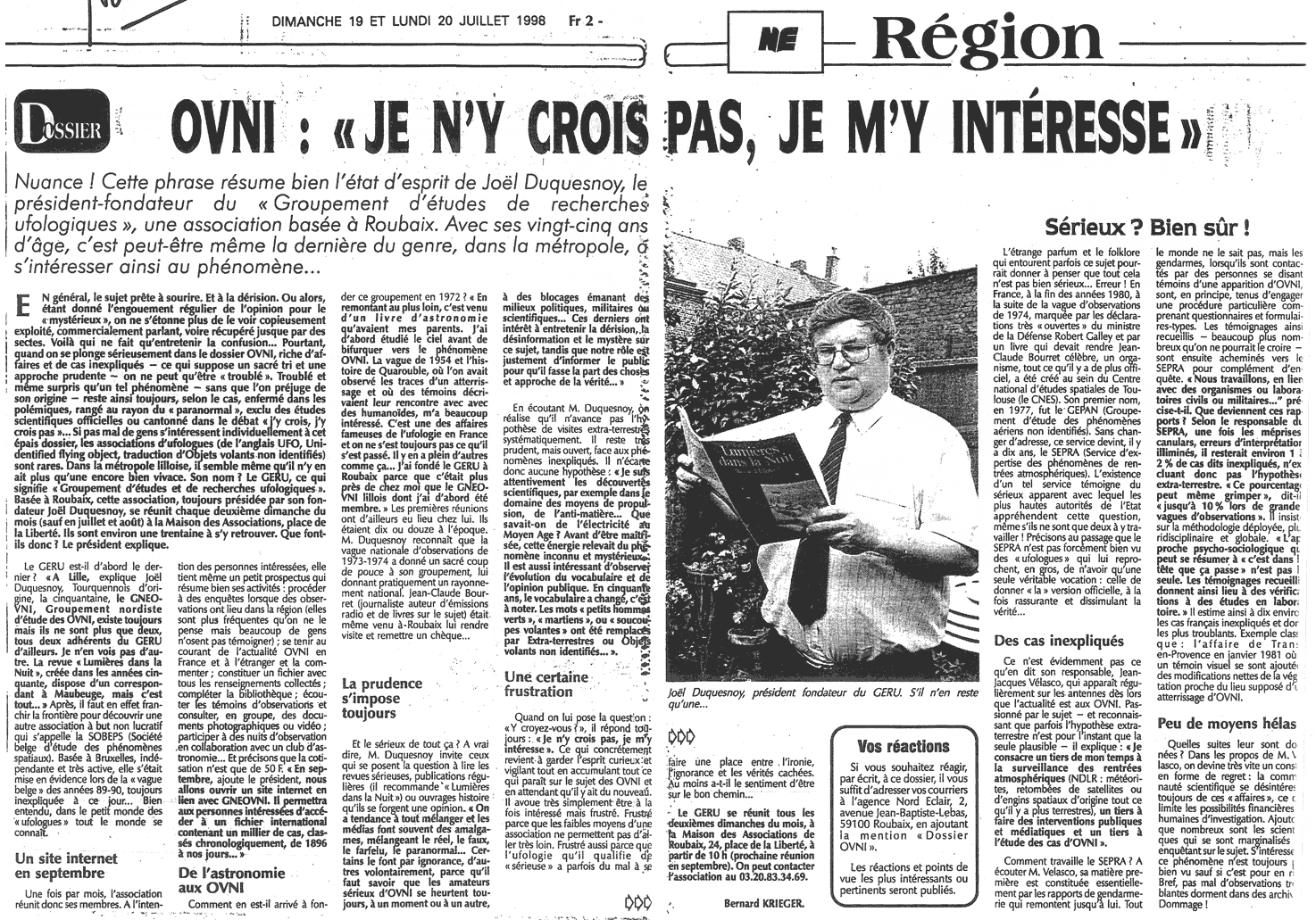 Interview de Joël Duquesnoy (GERU) et Jean-Jacques Velasco (SEPRA)