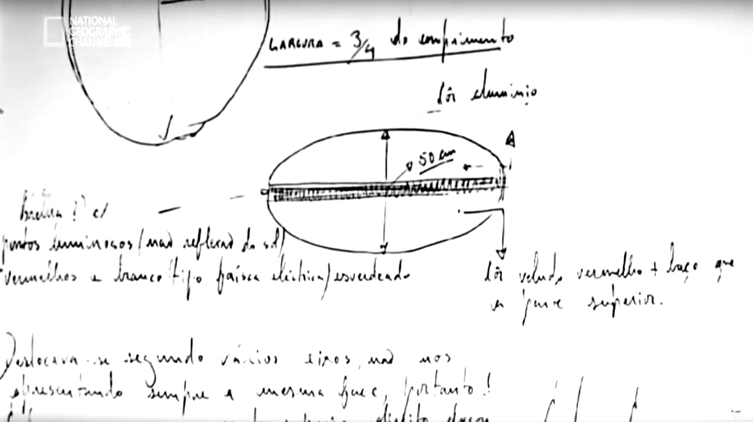 Dessin de l'objet avec hauteur estimée à 50 cm et annotations diverses