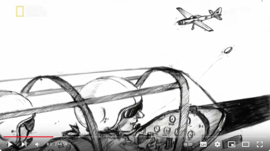 Dessin des avions à l'opposé l'un de l'autre avec l'objet qui se déplace entre les deux